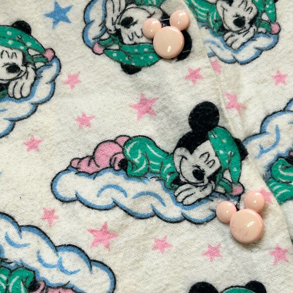 Vintage Disney Mickey Unlimited Pajamas Bodysuit One Piece Sleeping Mickey Small - Picture 4 of 13